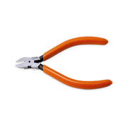 Kìm cắt nhựa mini Fujiya APM-110FS 110mm lưỡi phẳng mạ bạc, cán nhựa cam có lò xo trợ lực.