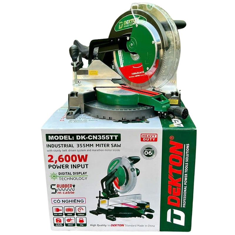 Máy cưa đa góc Dekton DK-CN355TT công suất 2600W, đường kính lưỡi 355mm (14 inch)