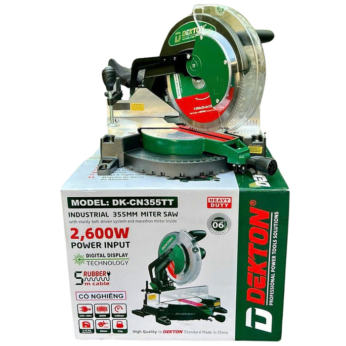 Máy cưa đa góc Dekton DK-CN355TT công suất 2600W, đường kính lưỡi 355mm (14 inch)