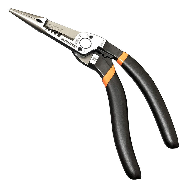 Kìm nhọn đa năng Fujiya 330E-200 cổ cong 185mm tuốt, bấm, cắt, kẹp
