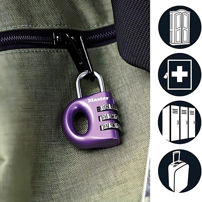 Ổ khóa số mini Master Lock 633EURD, thân khóa bằng kẽm được phủ sơn 32mm, 3 cọc số