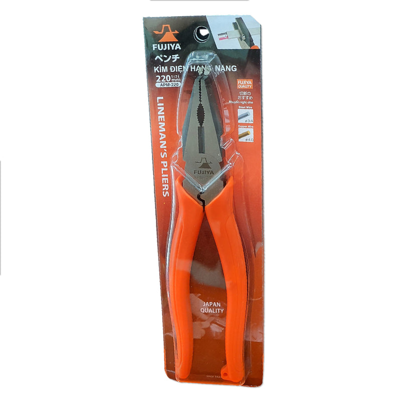 Kìm điện hạng nặng Fujiya APM-220 kích thước 220mm (9 inch), thiết kế tiết kiệm lực bóp cổ tay