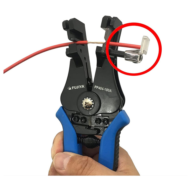 Kìm cắt và tuốt dây Fujiya PP404-180 Series kích thước 180mm, khả năng tuốt dây từ 0.5mm² - 8mm²