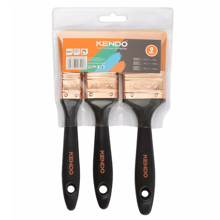 Bộ cọ quét sơn cán nhựa 3 chi tiết Kendo 46401, gồm kích thước ( 25mm - 38mm - 50.8mm)