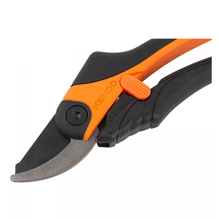 Kéo cắt cành hàm cong cán cầm PP và TPR Kendo 60116, kích thước 200mm (8 inch)