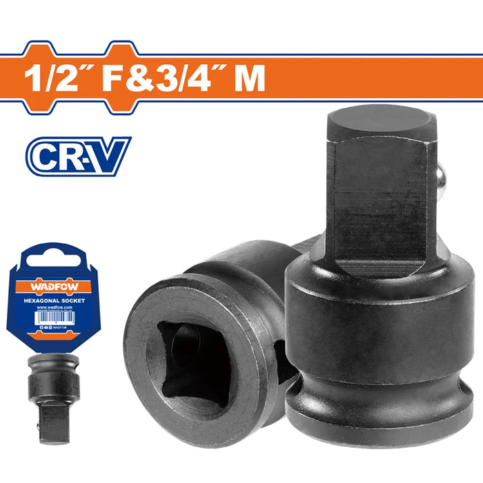 Đầu tuýp chuyển đổi 1/2 inch (F) x 3/4 inch (M) Wadfow WMS2234, chất liệu thép Cr-V