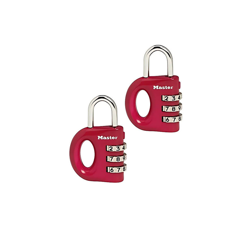 Bộ 2 ổ khóa số mini Master Lock 633EURT, thân khóa bằng kẽm được phủ sơn 32mm, 3 cọc số