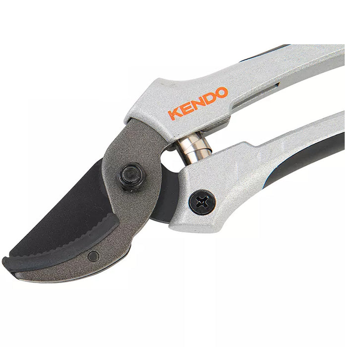 Kéo cắt cành hàm đe cán nhôm và TPR Kendo 60119, kích thước 180mm (7 inch)