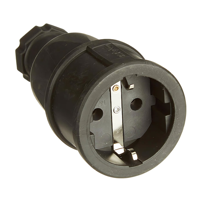 Phích cắm âm PCE F2510-S, tải 16A, điện áp 250V, có tiếp địa, Kháng bụi và nước chuẩn IP20, tiêu chuẩn công nghiệp