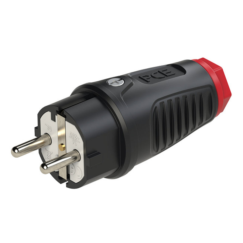Phích cắm công nghiệp PCE F0511-SR, Tải 16A, điện áp 250V, có tiếp điểm tiếp địa, Kháng bụi và nước chuẩn IP54