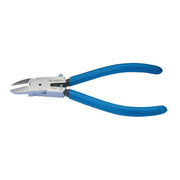 Kìm cắt nhựa Fujiya 90PR-150 150mm lưỡi cong, vít chặn bảo vệ lưỡi, cán nhựa xanh dương có lò xo trợ lực.