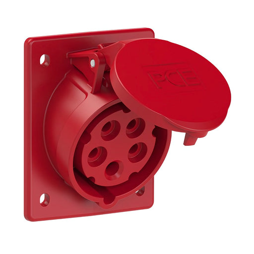 Ổ cắm công nghiệp lắp âm mặt nghiêng PCE 5 chân 400V IP44 loại 16A và 32A nhập khẩu Châu Âu.