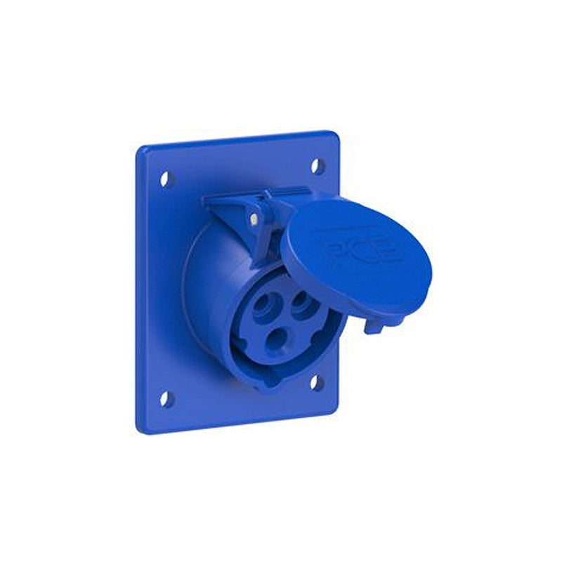 Ổ cắm công nghiệp lắp âm mặt nghiêng PCE 3 chân 230V IP44 loại 16A và 32A chính hãng.