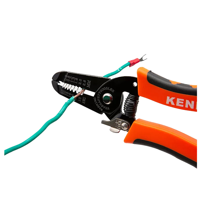 Kìm tuốt dây điện Kendo 11703 chiều dài 7 inch (175mm), đường kính tuốt dây từ 0.6-2.6mm (AWG 22-10) vật liệu thép carbon C50