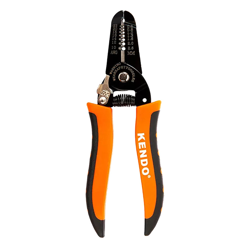 Kìm tuốt dây điện Kendo 11703 chiều dài 7 inch (175mm), đường kính tuốt dây từ 0.6-2.6mm (AWG 22-10) vật liệu thép carbon C50