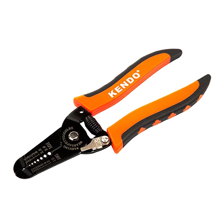 Kìm tuốt dây điện Kendo 11703 chiều dài 7 inch (175mm), đường kính tuốt dây từ 0.6-2.6mm (AWG 22-10) vật liệu thép carbon C50