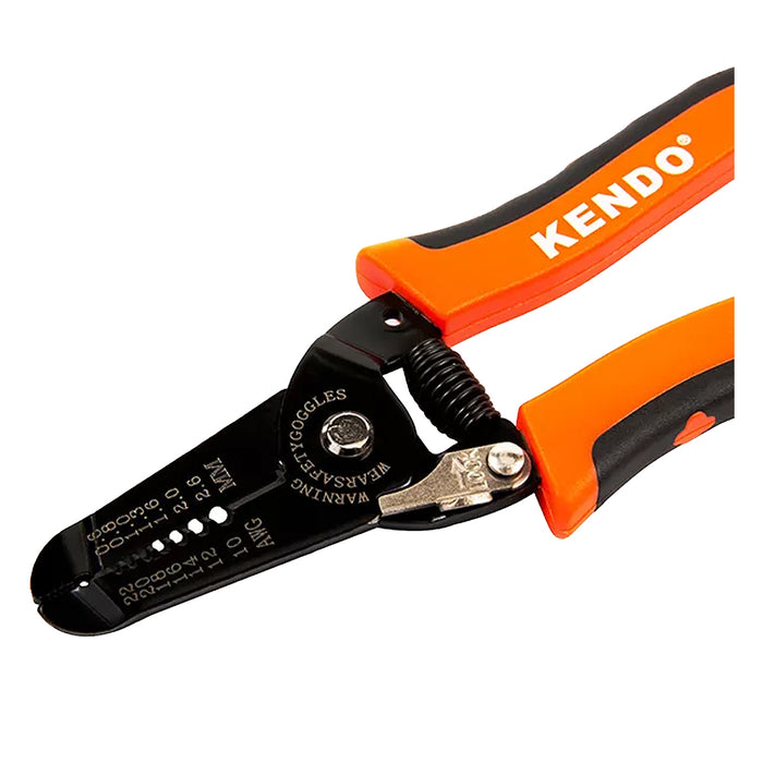 Kìm tuốt dây điện Kendo 11703 chiều dài 7 inch (175mm), đường kính tuốt dây từ 0.6-2.6mm (AWG 22-10) vật liệu thép carbon C50