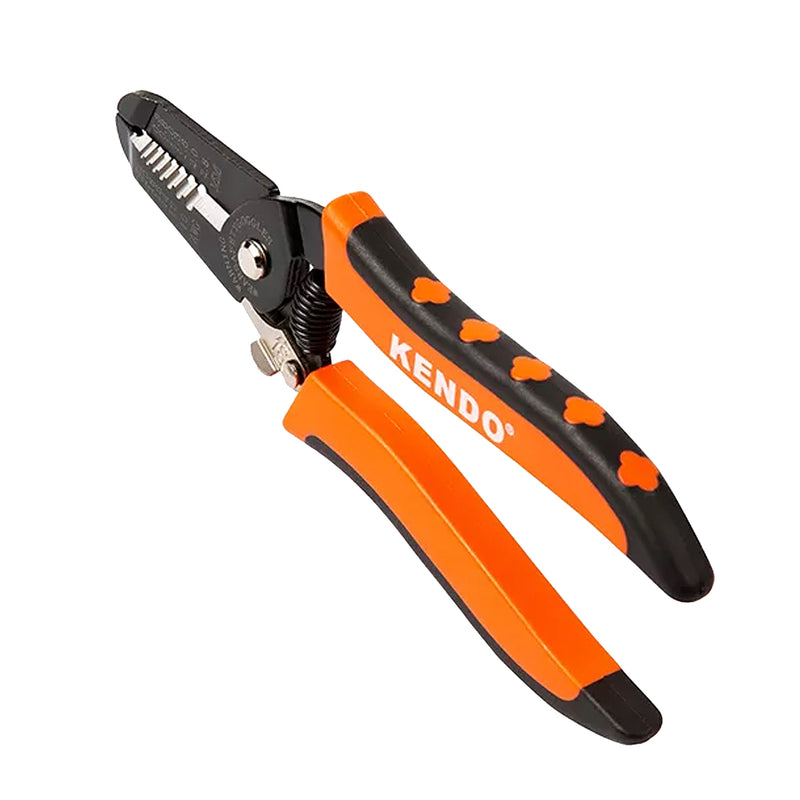 Kìm tuốt dây điện Kendo 11703 chiều dài 7 inch (175mm), đường kính tuốt dây từ 0.6-2.6mm (AWG 22-10) vật liệu thép carbon C50