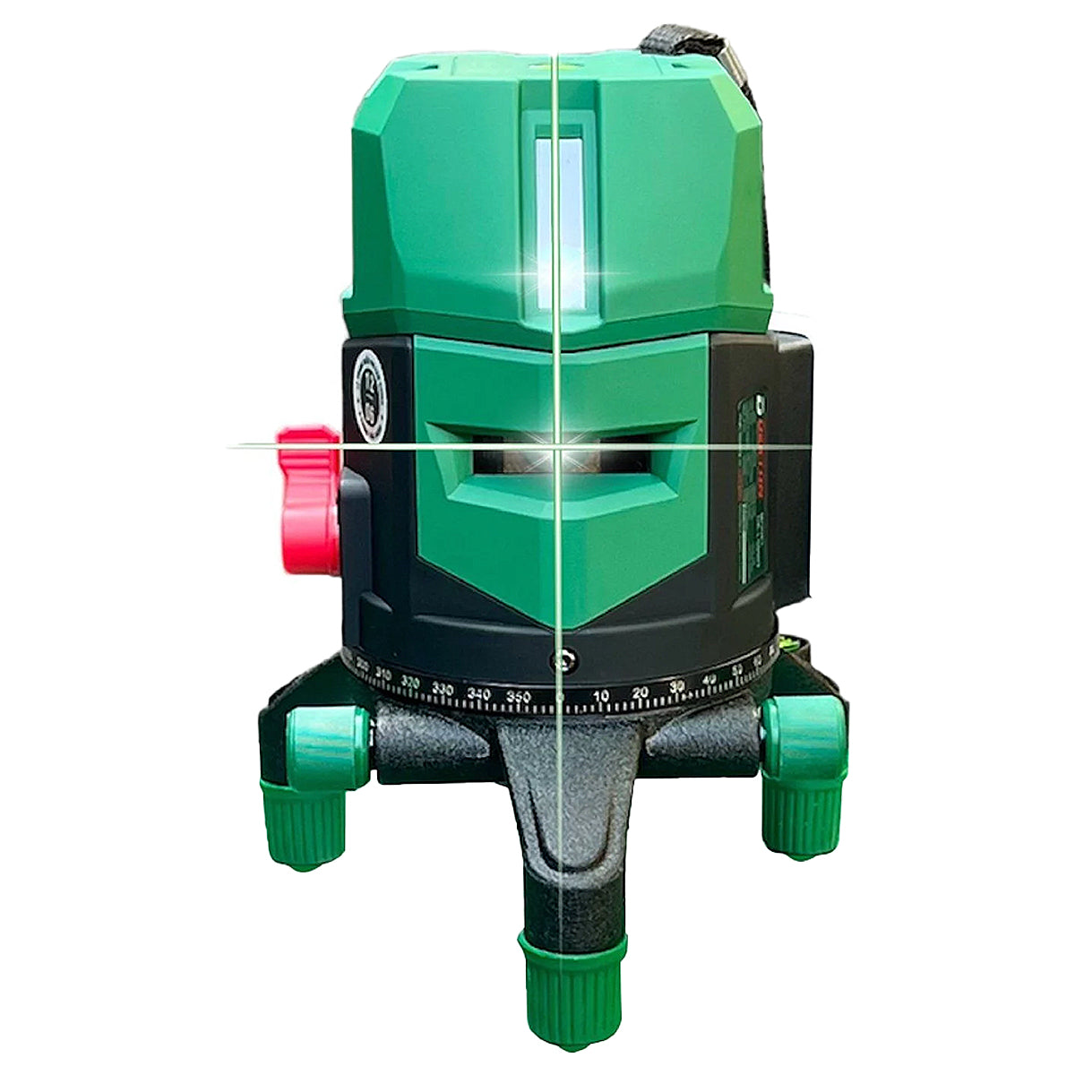 Máy cân mực Laser 5 tia xanh Dekton DK-LS0503 dùng pin Lithium, phạm vi đo 50m có remote điều khiển từ xa