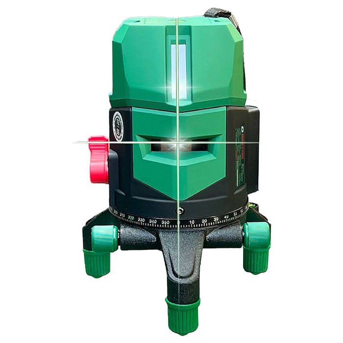 Máy cân mực Laser 5 tia xanh Dekton DK-LS0503 dùng pin Lithium, phạm vi đo 50m có remote điều khiển từ xa