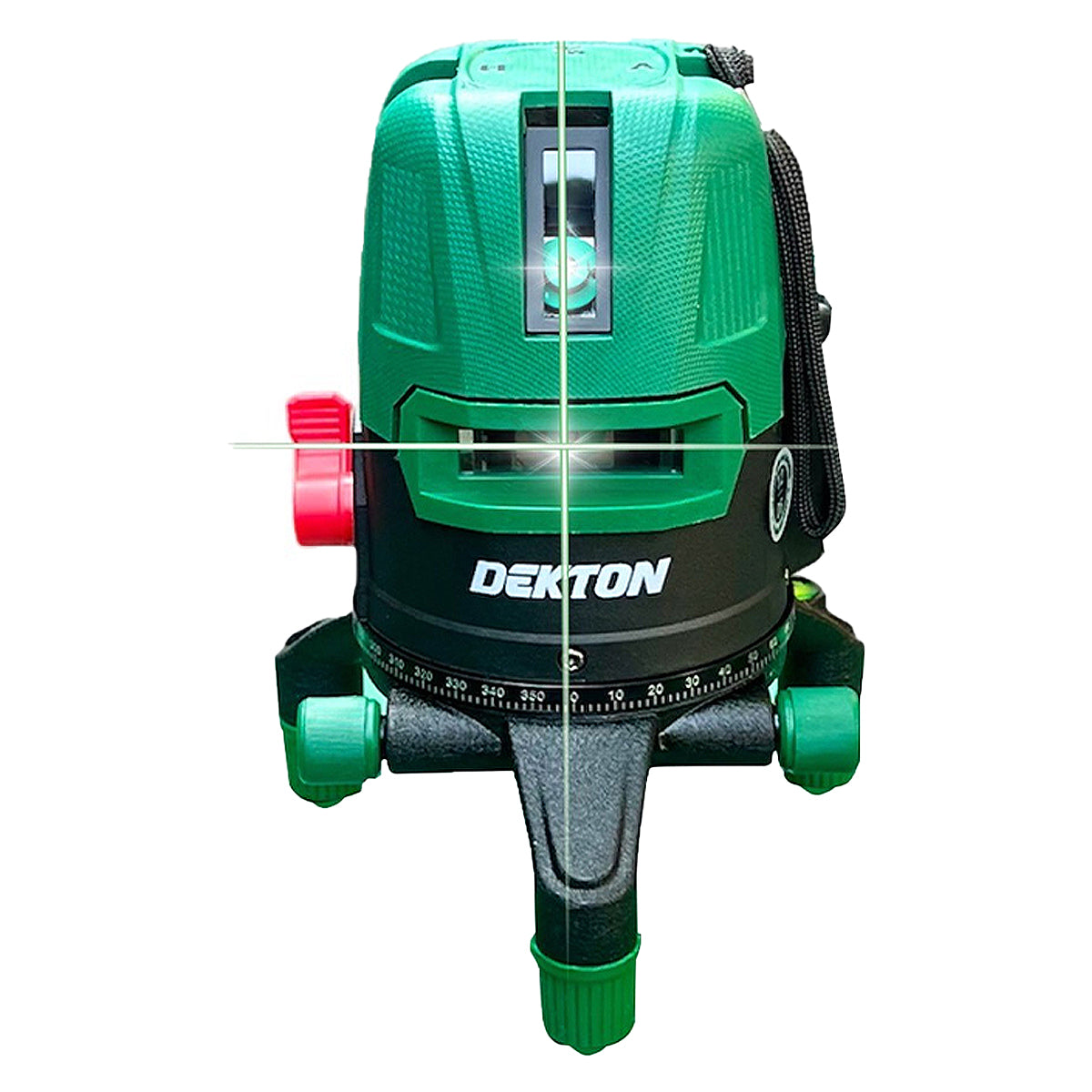 Máy cân mực Laser 5 tia xanh Dekton DK-LS0505 dùng pin Lithium, phạm vi đo 50m có remote điều khiển từ xa