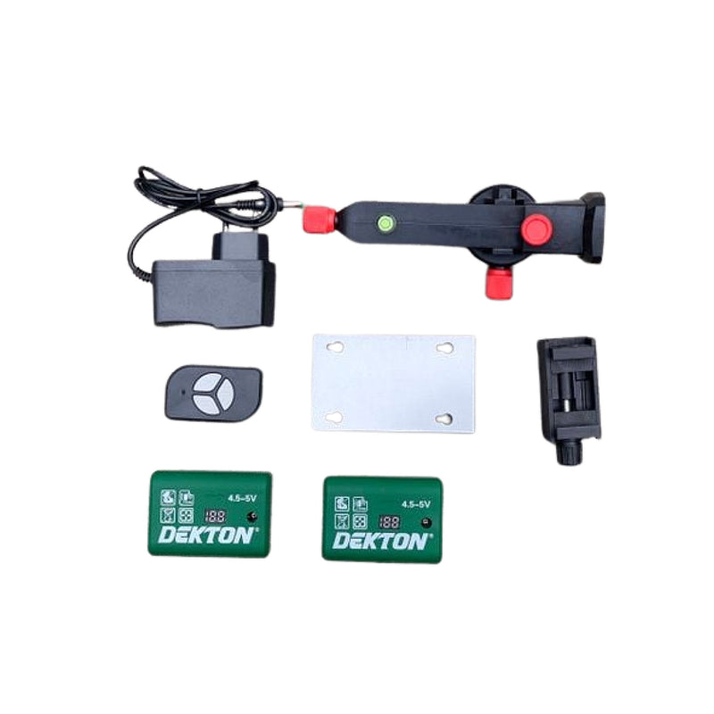 Máy cân mực Laser 12 tia xanh Dekton DK-LS1201 dùng pin Lithium, phạm vi đo 50m có remote điều khiển từ xa