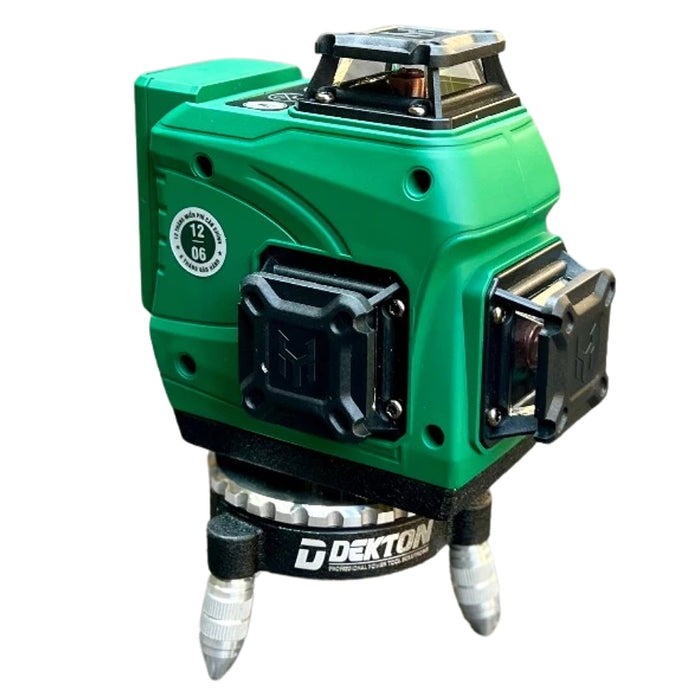 Máy cân mực Laser 12 tia xanh Dekton DK-LS1201 dùng pin Lithium, phạm vi đo 50m có remote điều khiển từ xa