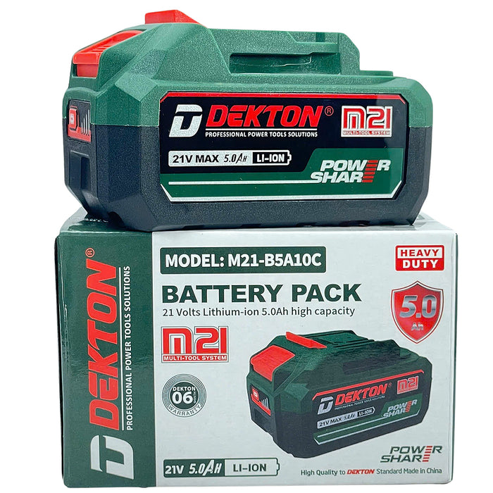 Pin 21V 5.0Ah Dekton M21-B5A10C, vỏ pin chống cháy