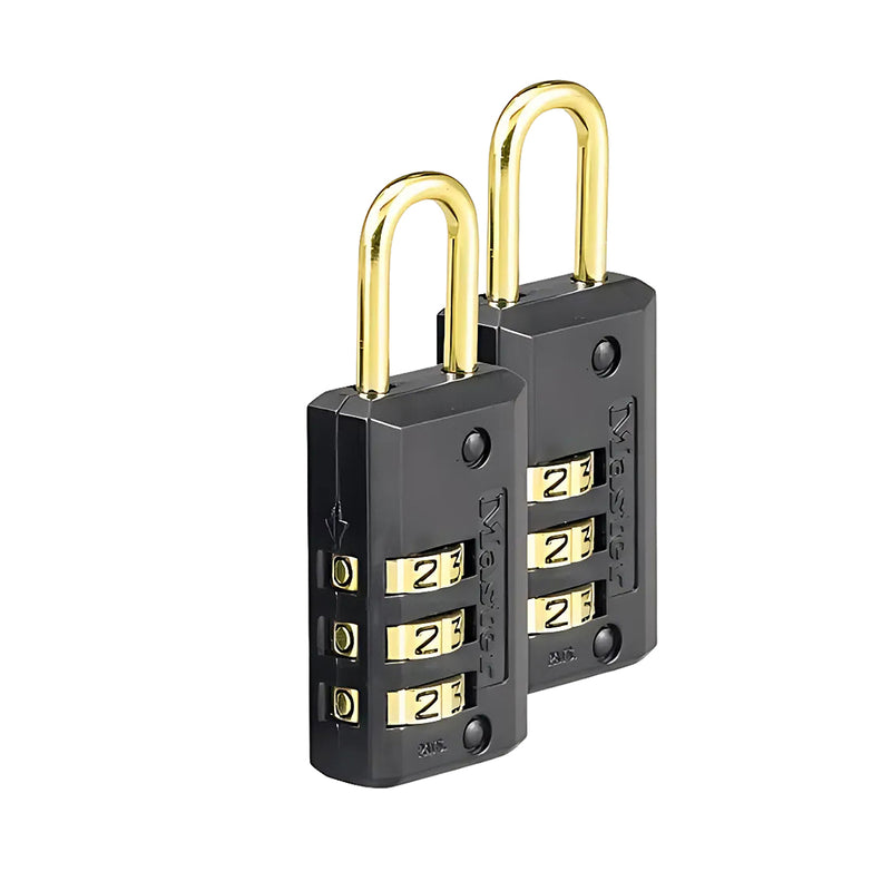 Bộ 2 ổ khóa số mini Master Lock 646T, thân khóa bằng kim loại được phủ sơn 20mm, 3 cọc số