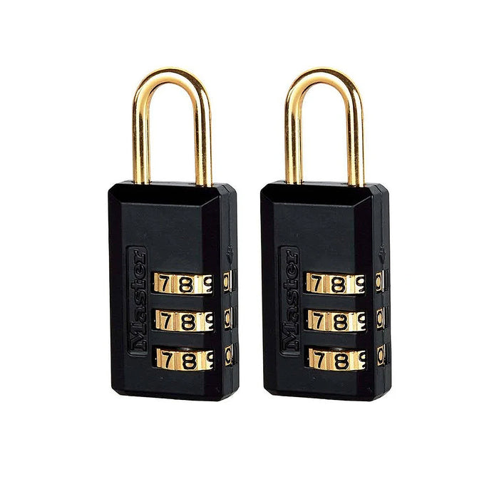 Bộ 2 ổ khóa số mini Master Lock 646T, thân khóa bằng kim loại được phủ sơn 20mm, 3 cọc số