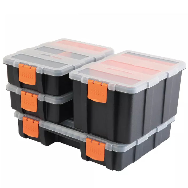 Bộ hộp nhựa đựng đồ nghề 4 chi tiết Kendo 90237, vật liệu nhựa PP