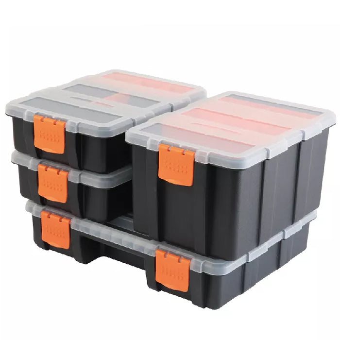 Bộ hộp nhựa đựng đồ nghề 4 chi tiết Kendo 90237, vật liệu nhựa PP