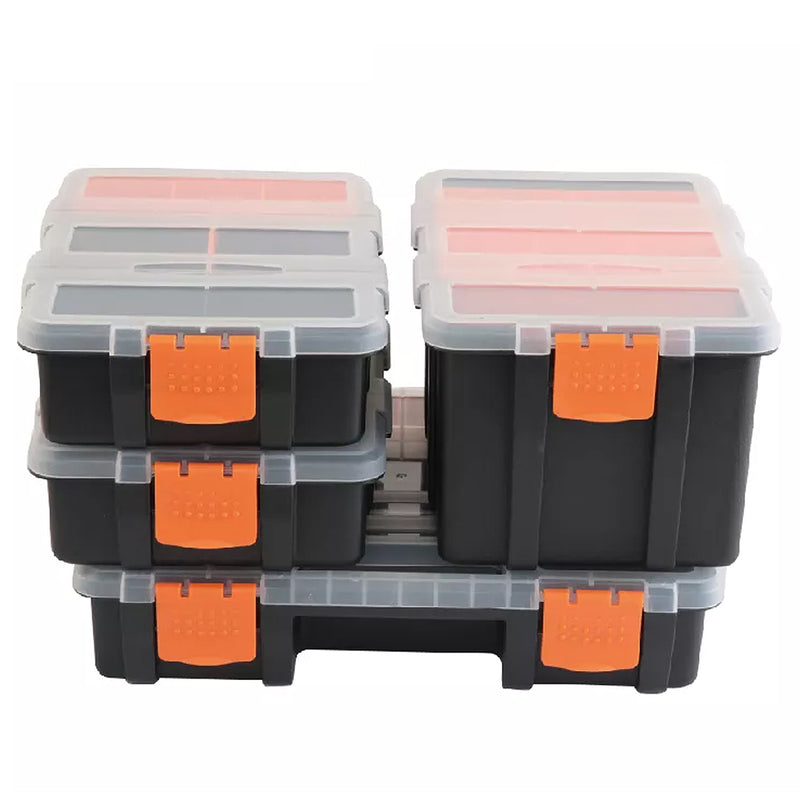 Bộ hộp nhựa đựng đồ nghề 4 chi tiết Kendo 90237, vật liệu nhựa PP