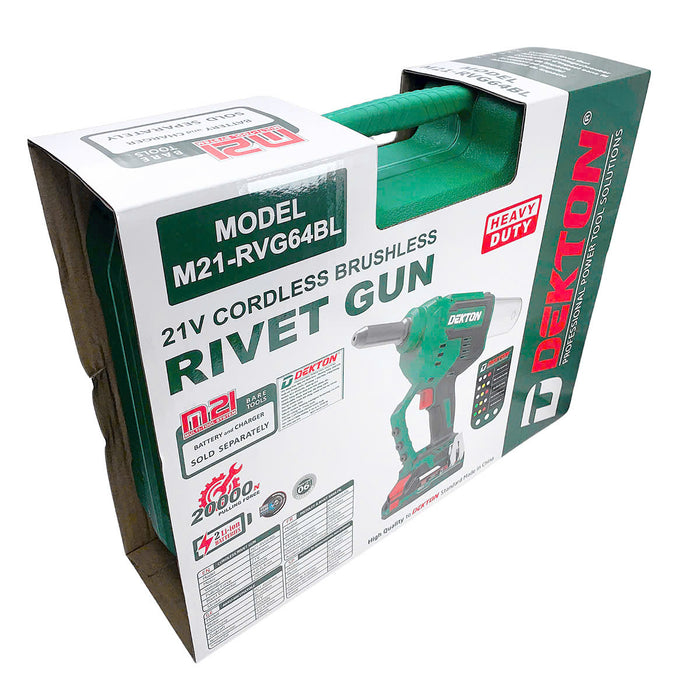 Máy rút ri vê (rivet) dùng Pin 21V Dekton M21-RVG64BL, lực rút 20.000N.m
