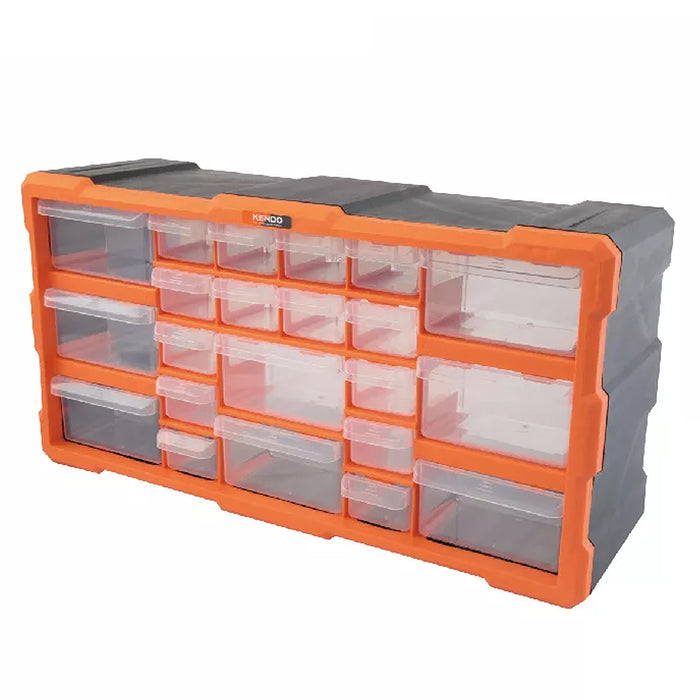 Tủ nhựa đựng linh kiện 22 ngăn Kendo 90247, kích thước 495mm x 160mm x 255mm