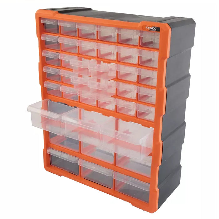Tủ nhựa đựng linh kiện 39 ngăn Kendo 90248, kích thước 475mm x 380mm x 160mm