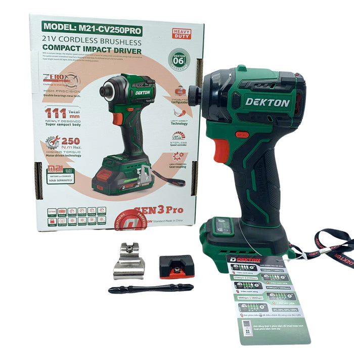 Máy vặn vít Dekton M21-CV250PRO dùng pin 21V, lực siết 250Nm