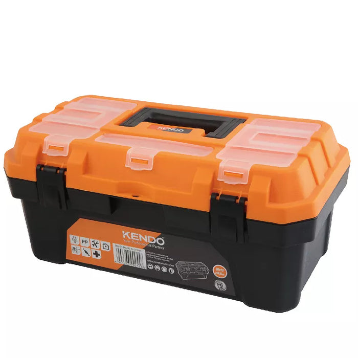 Thùng đồ nghề nhựa Kendo 90257, kích thước 470mm x 230mm x 220mm (19 inch), vật liệu nhựa PP