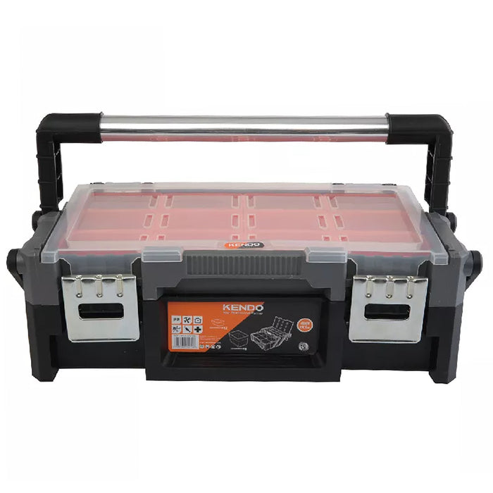 Thùng đồ nghề nhựa 18 ngăn Kendo 90271, kích thước 460mm x 240mm x 145mm (18 inch), vật liệu nhựa PP