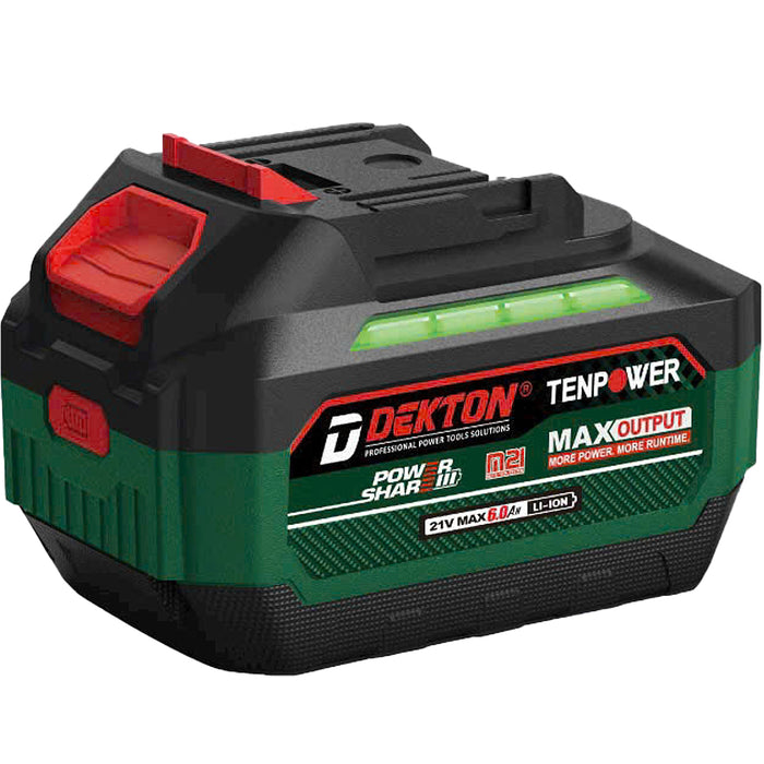 Pin 21V 6.0Ah Dekton M21-B6015PRO, vỏ pin chống cháy, dòng xả tối đa 100A