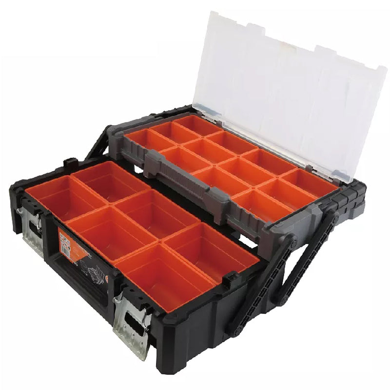 Thùng đồ nghề nhựa 18 ngăn Kendo 90271, kích thước 460mm x 240mm x 145mm (18 inch), vật liệu nhựa PP