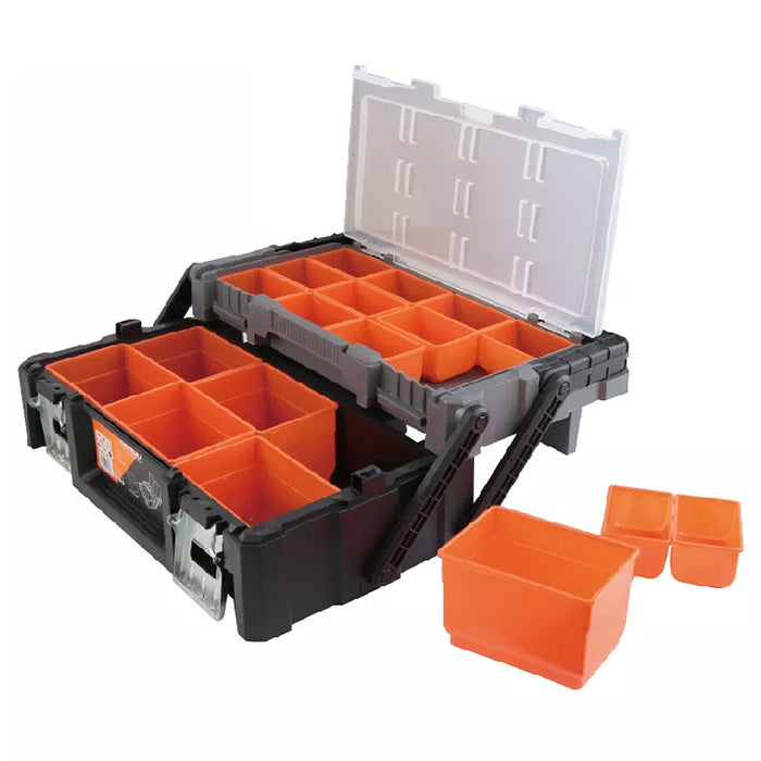 Thùng đồ nghề nhựa 18 ngăn Kendo 90271, kích thước 460mm x 240mm x 145mm (18 inch), vật liệu nhựa PP