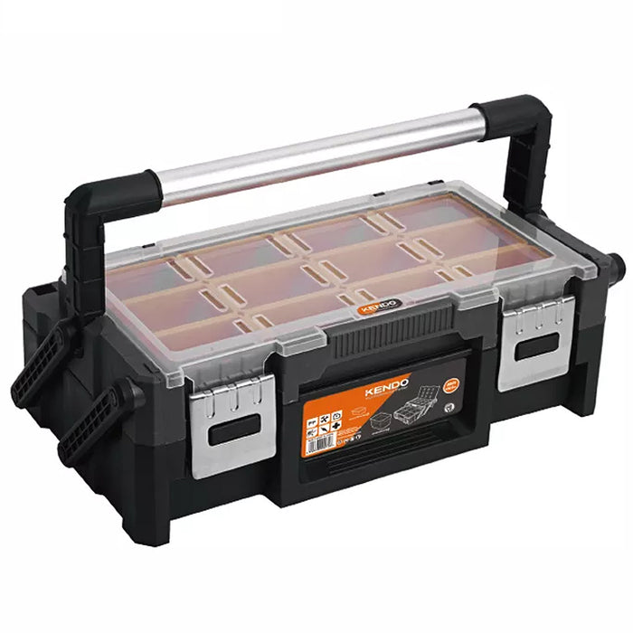 Thùng đồ nghề nhựa 18 ngăn Kendo 90271, kích thước 460mm x 240mm x 145mm (18 inch), vật liệu nhựa PP