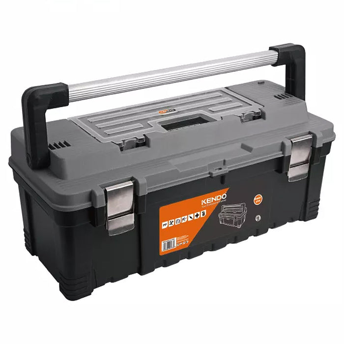 Thùng đồ nghề nhựa Kendo 90273 kích thước 656mm x 285mm x 270mm (26 inch), vật liệu nhựa PP