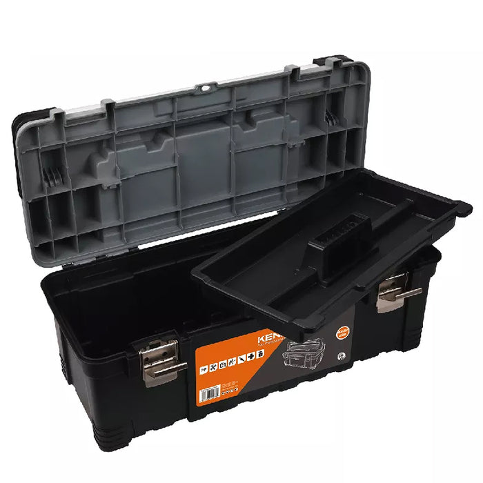 Thùng đồ nghề nhựa Kendo 90273 kích thước 656mm x 285mm x 270mm (26 inch), vật liệu nhựa PP