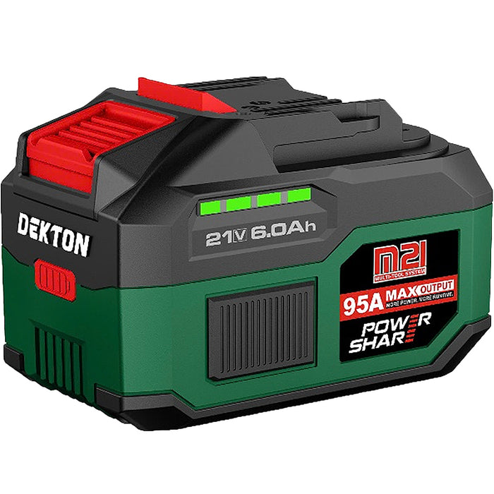 Pin 21V 6.0Ah Dekton M21-B6095PRO, vỏ pin chống cháy, dòng xả tối đa 95A