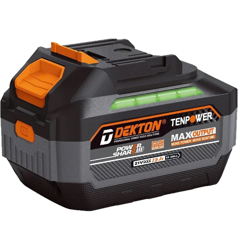 Pin 21V 7.5Ah Dekton M21-B7512PRO, vỏ pin chống cháy, dòng xả tối đa 100A