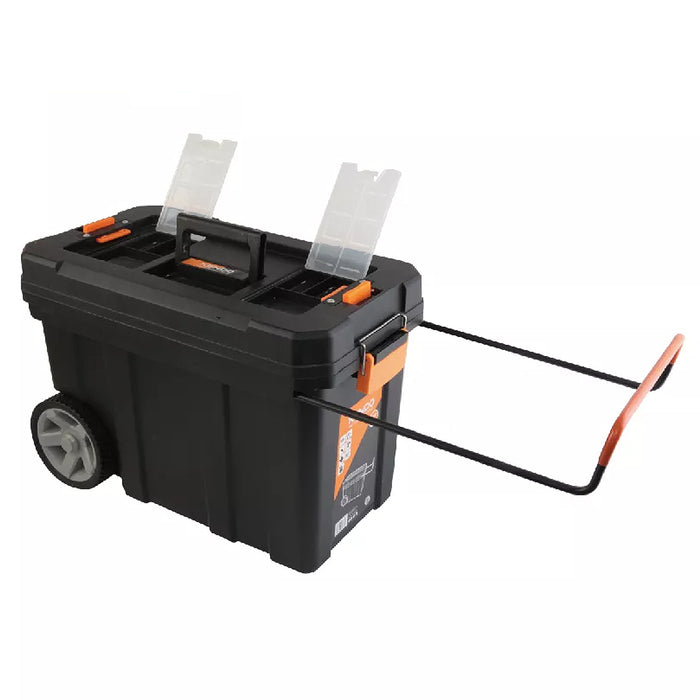 Thùng đồ nghề nhựa có bánh xe và tay nắm kéo Kendo 90274, kích thước 600mm x 300mm x 390mm, vật liệu nhựa PP