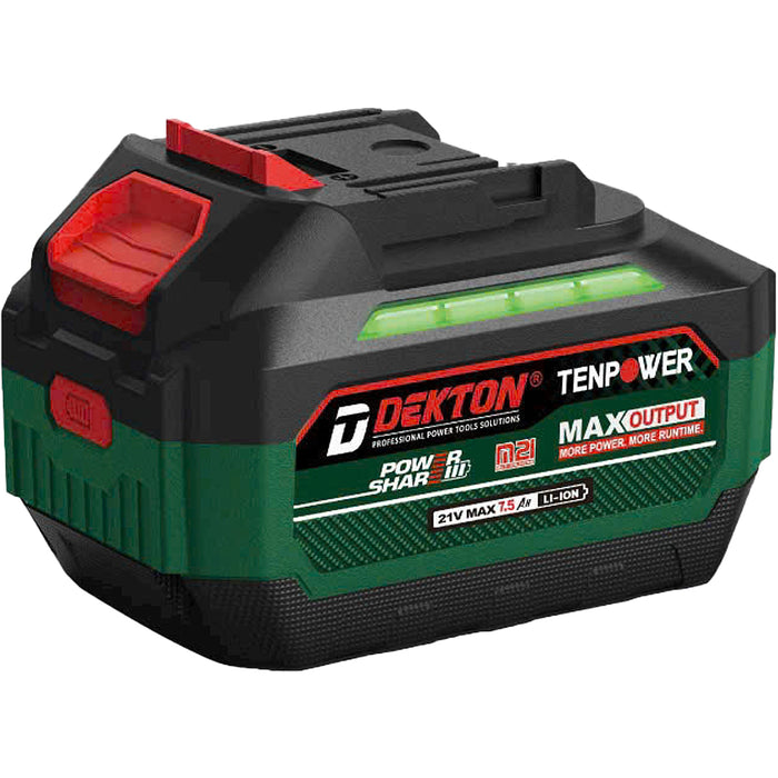 Pin 21V 7.5Ah Dekton M21-B7512PRO, vỏ pin chống cháy, dòng xả tối đa 100A