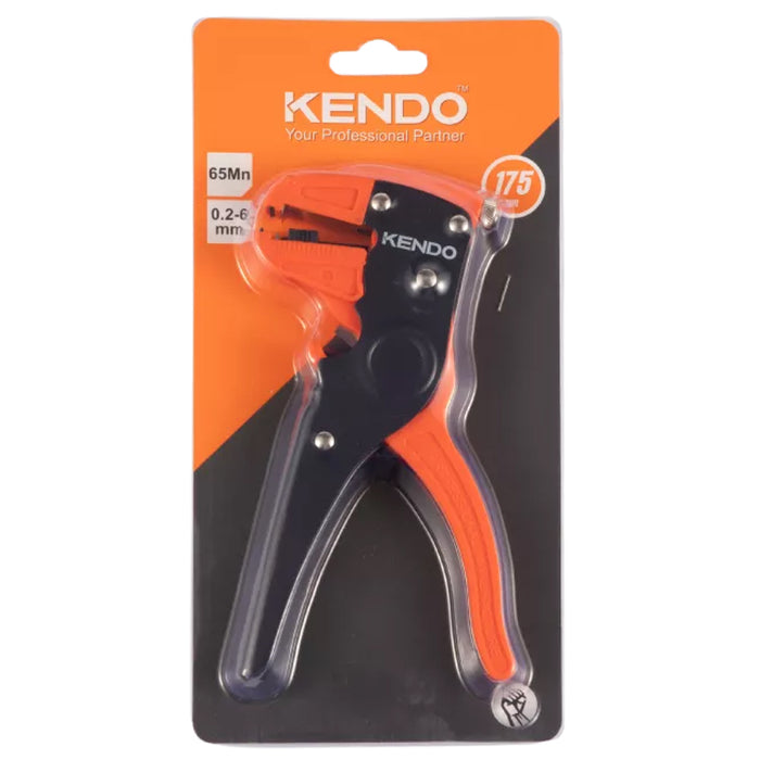 Kìm tuốt dây điện tự động Kendo 11701 chiều dài 7 inch (175mm), đường kính tuốt dây từ 0.2 - 6mm (AWG 24-10) vật liệu hợp kim nhôm